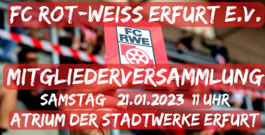 Organisatorische Hinweise zur Mitgliederversammlung des FC Rot-Weiß Erfurt e.V.